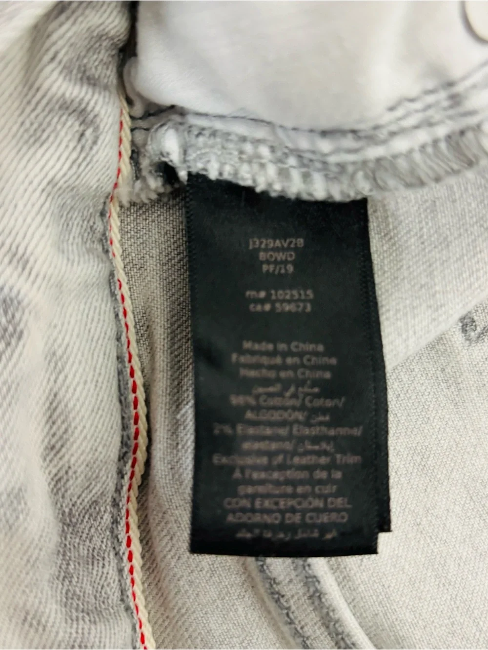 John Varvatos U.S.A. BOWD Slim Fit Gray  Wash Stretch Jeans Men's 29